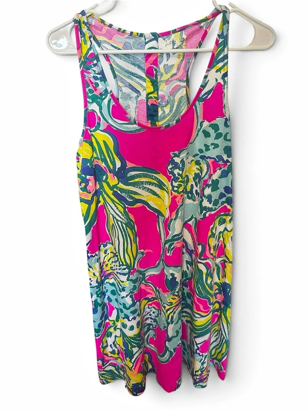 NWOT Lilly Pulitzer Abstract Print Mini Dress in Pink & Green - XS